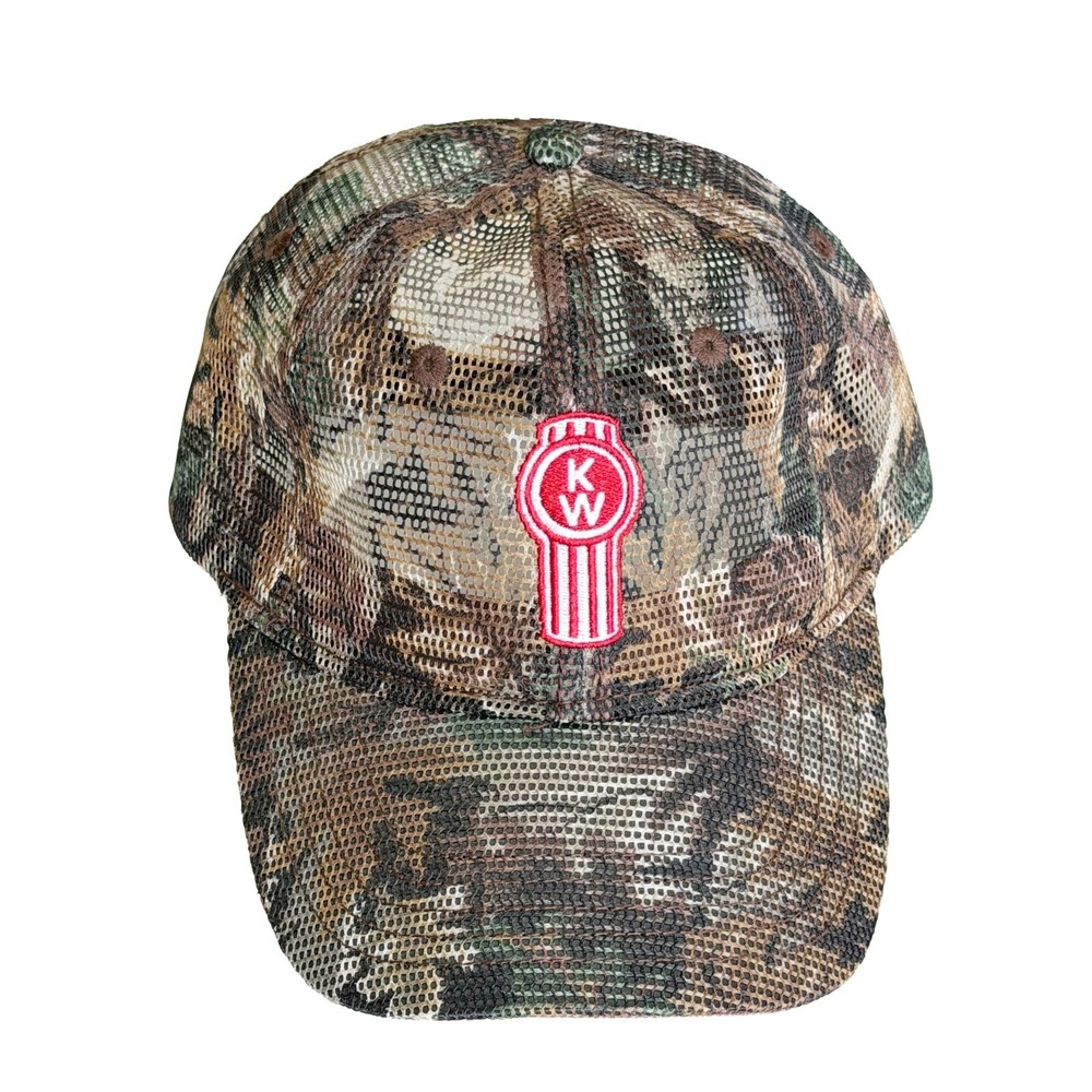 Kenworth KW Camouflage Mesh Cap Men's Trucker Hat Embroidered Cap Camo Hunting